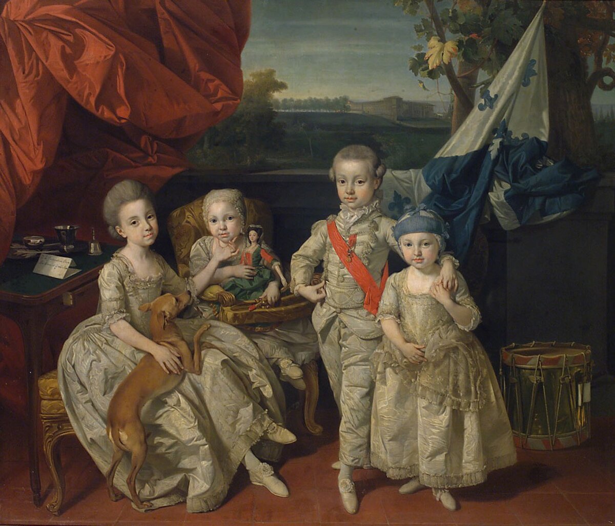 Каролина, её брат и сестры. 1778 г. Иоганн Цоффани. 