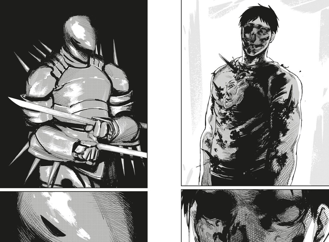 Разворот из манги Тацуки Фудзимото «Огненный удар 4. Книги 7–8» (перевод Таисии Беляниной) © ООО «Издательская Группа «Азбука-Аттикус»