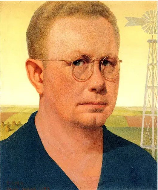 Грант Вуд (1892 - 1942). Автопортрет.