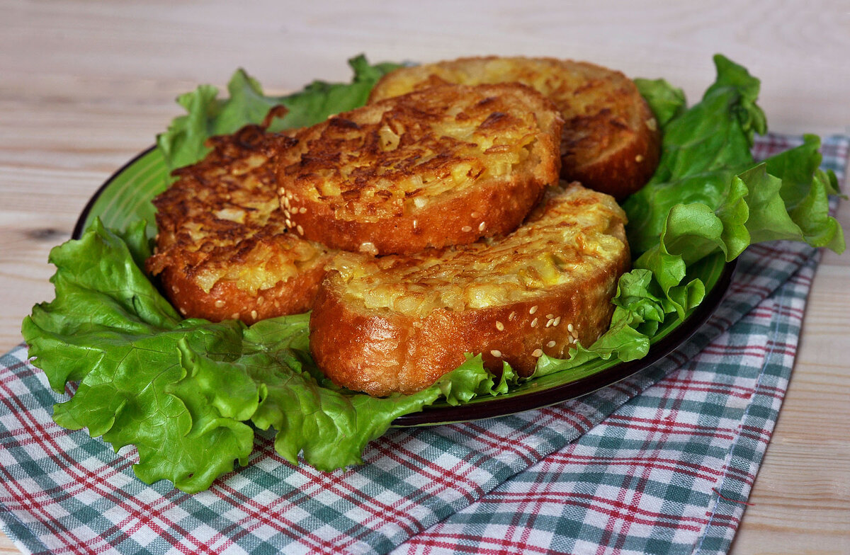 Гренки с луком | Рецепты салатов и вкусняшек | Дзен