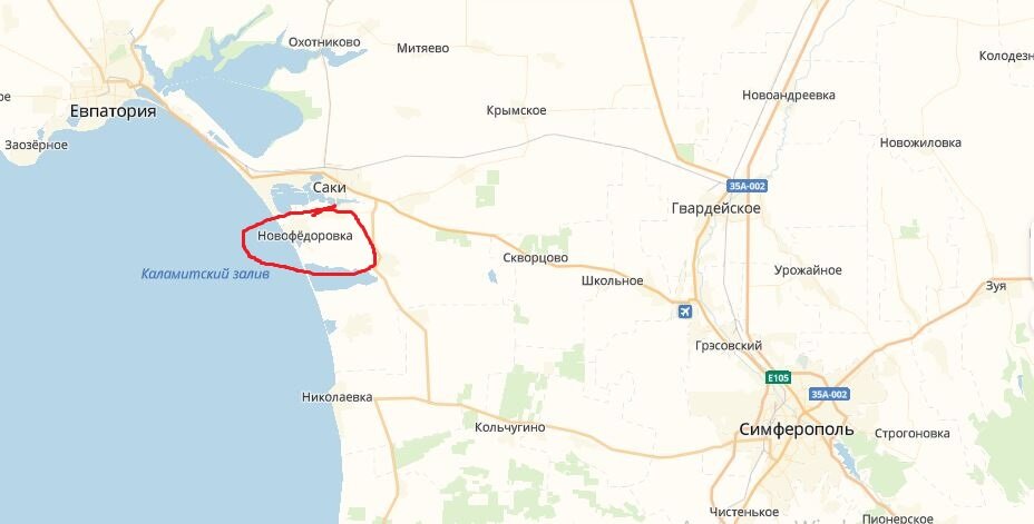 Карта крыма новофедоровка на карте крыма