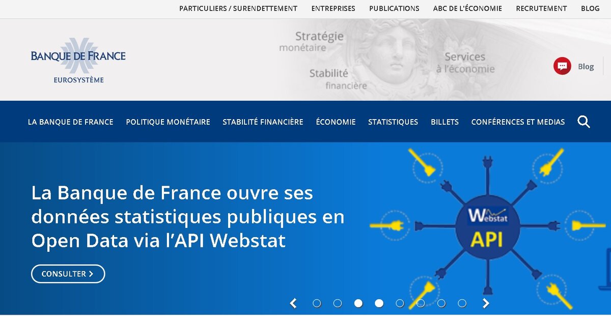 Сайт Центрального Банка Франции (Banque de France) - banque-france.fr