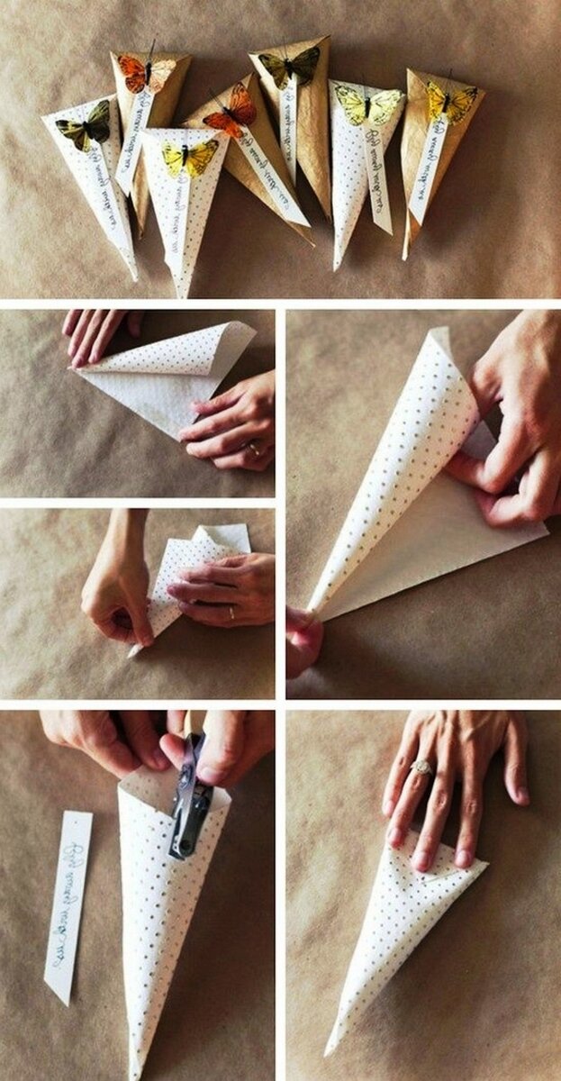 Как упаковать носки в бумагу форме конфеты ?