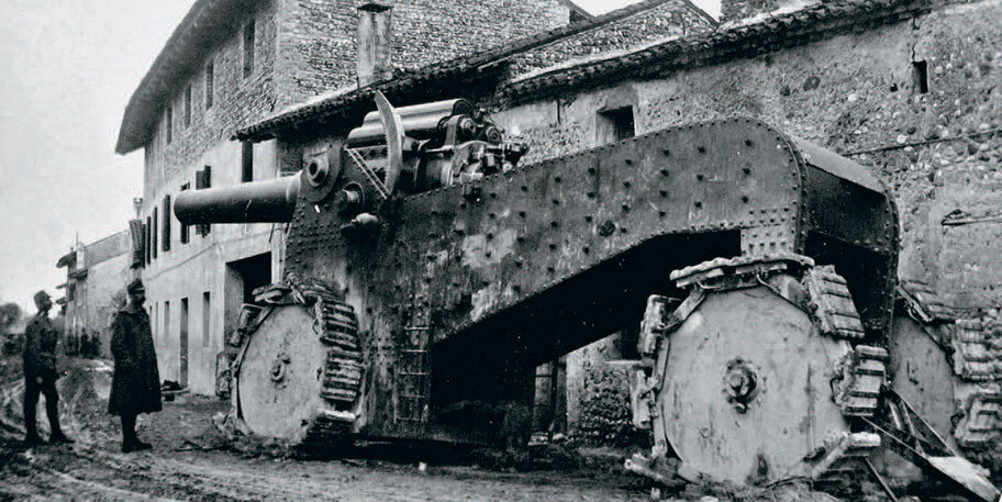 Obice da 305/17 — огромная итальянская гаубица, таких во время войны было произведено около 50-ти, 1914-18. Фото взято из интернета.