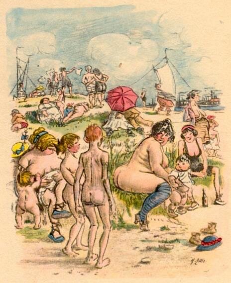 Генрих Цилле. "На пляже" Начало XX века.