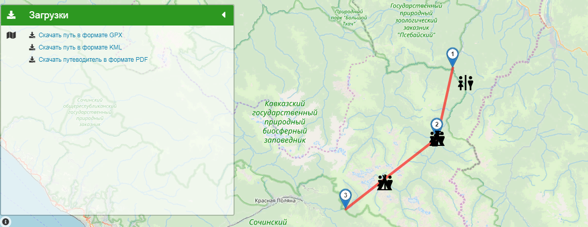 30 маршрут через горы карта