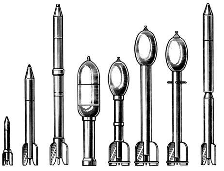 Виды отечественных реактивных снарядов. Источник: warspot.ru