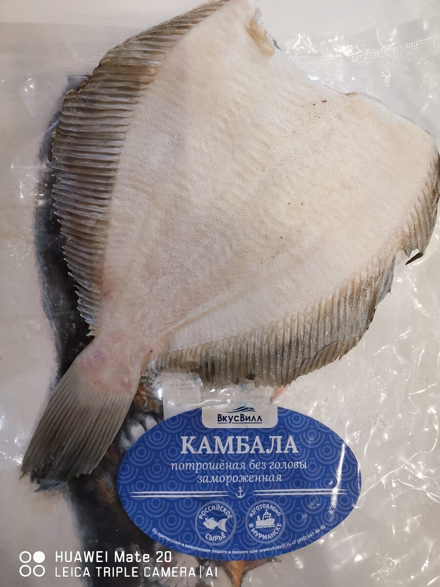Мурманская камбала с белым, молочным цветом брюха