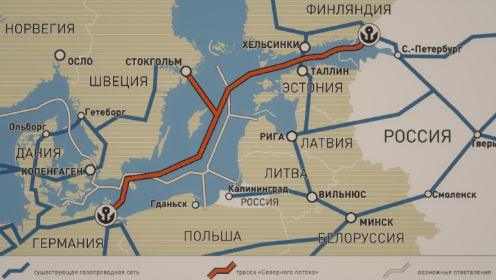 Схема Северного Потока 2. Yandex-фото.