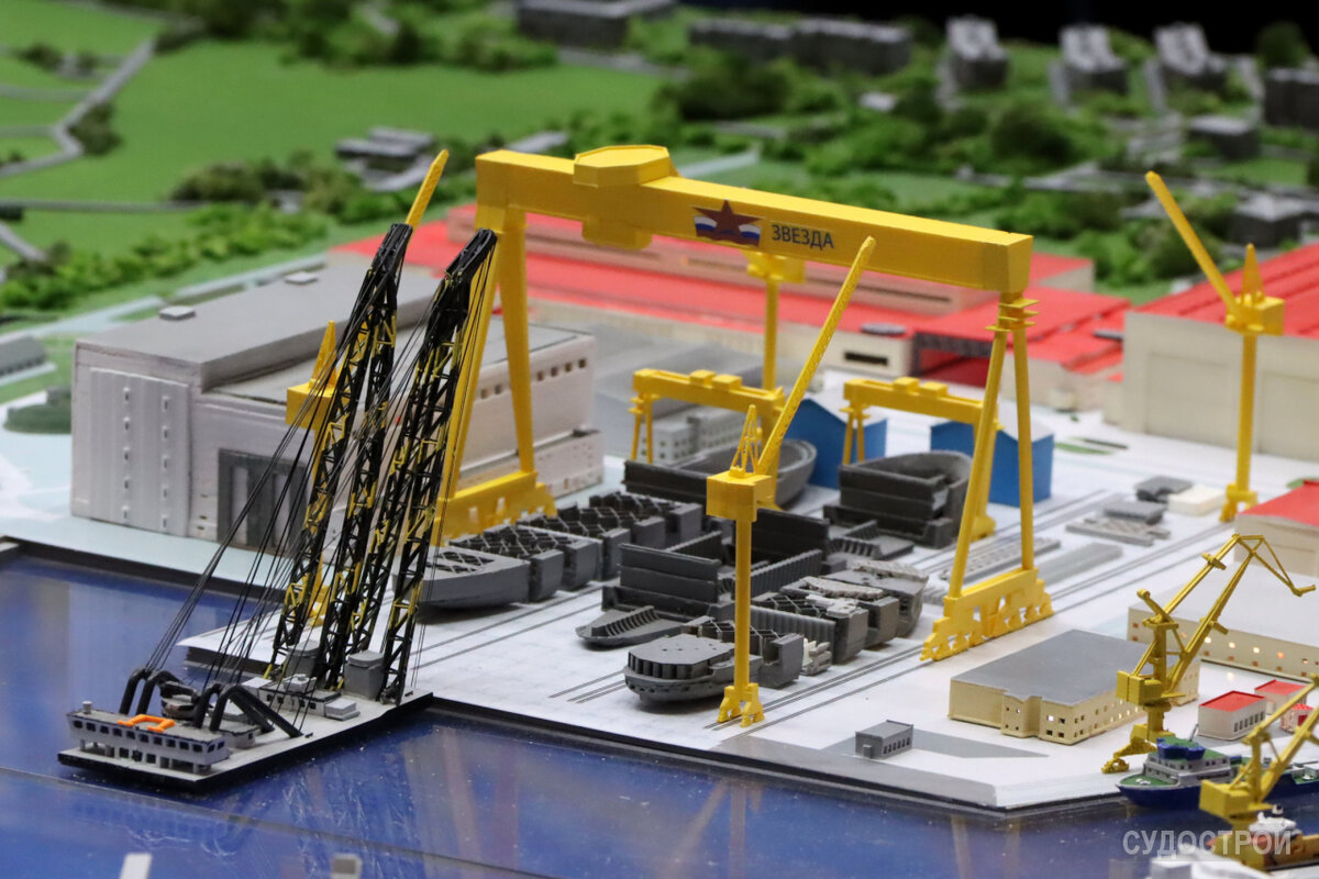 Модель работы достроечного тяжёлого стапеля "Звезды" / Фото: Судострой