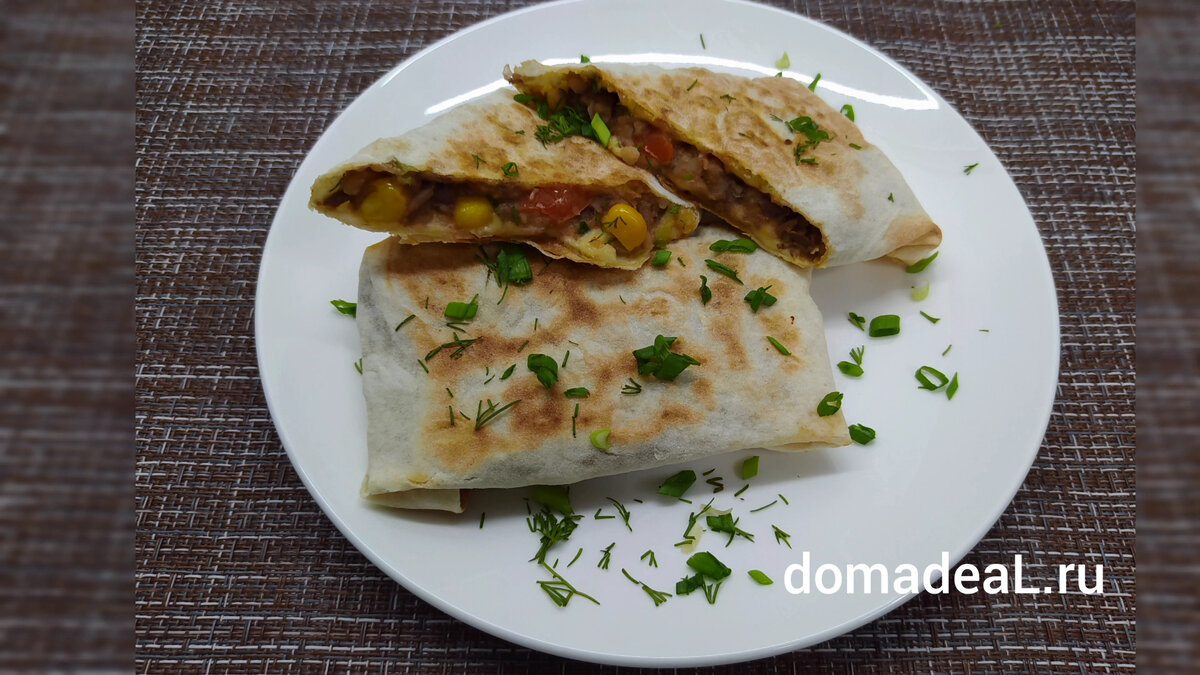 бурито с фасолью и фаршем