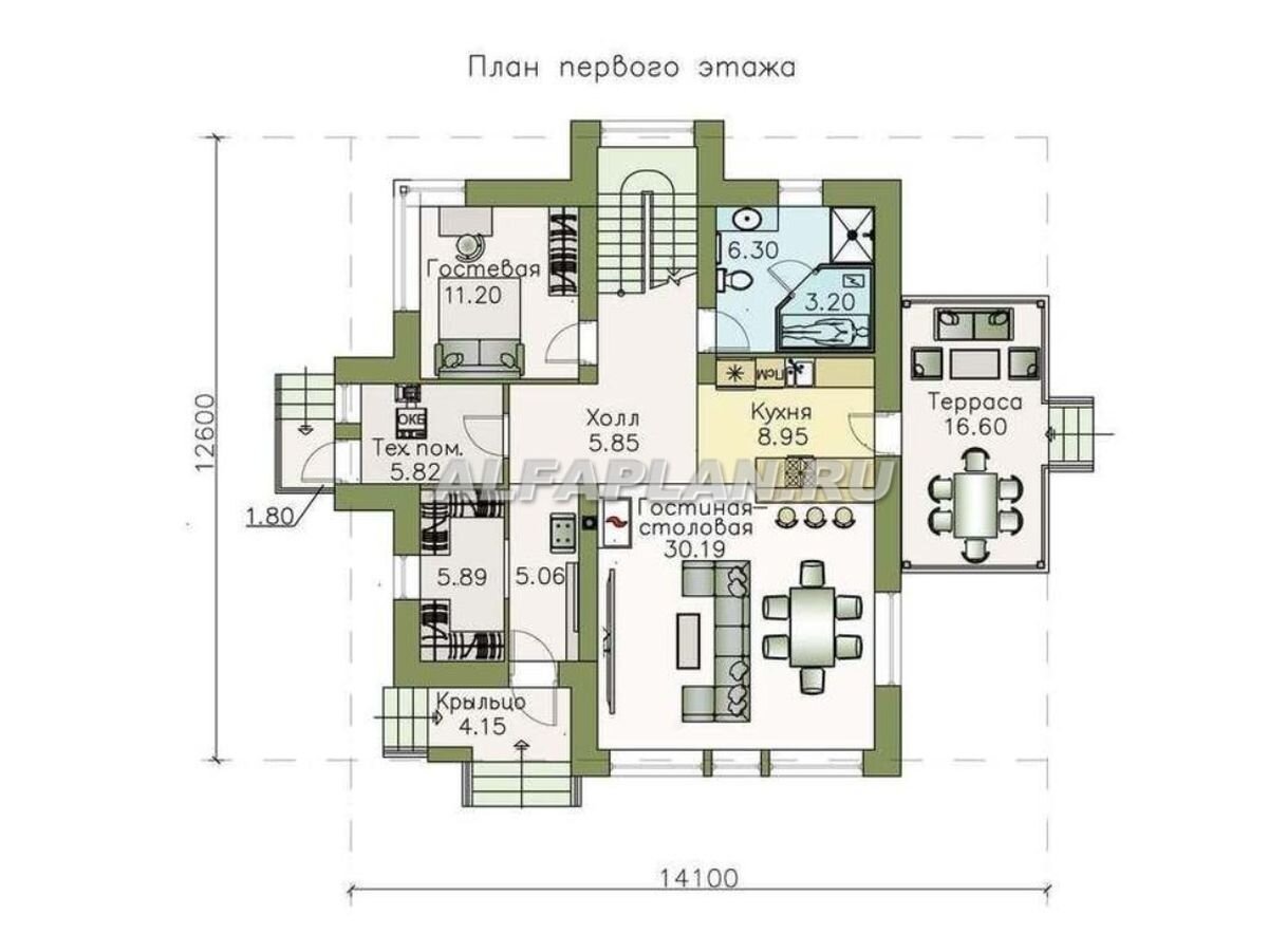 Загородный дом с мансардой, проект «Плеяды» 593А, 189 м2, 3(4) спальни |  Популярные проекты домов Альфаплан | Дзен