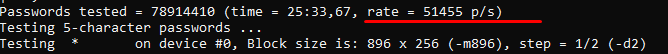 Количество паролей в секунду, процессор + видеокарта