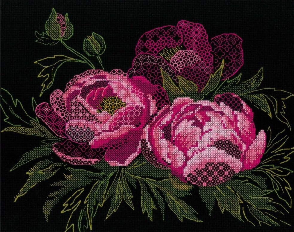 "Кружевные пионы" (30/24см) 2024