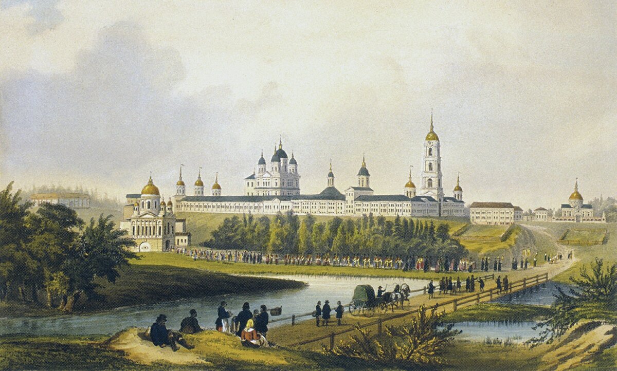 Вид Саровской пустыни. Литография мастерской Ж. Лемерсье. 1860-е гг.