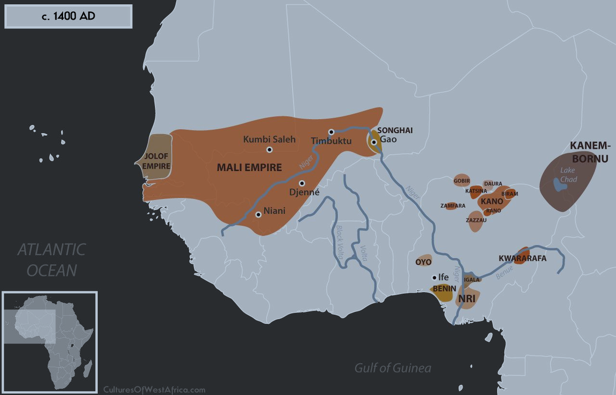 Западная Африка на момент 1400 года нашей эры
