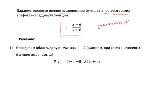 Полное исследование функции и построение графика (РЗ 3.10)