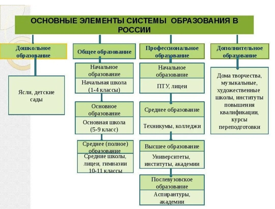 Направления образования перечислить