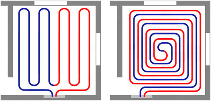 Один контур теплого пола на две комнаты