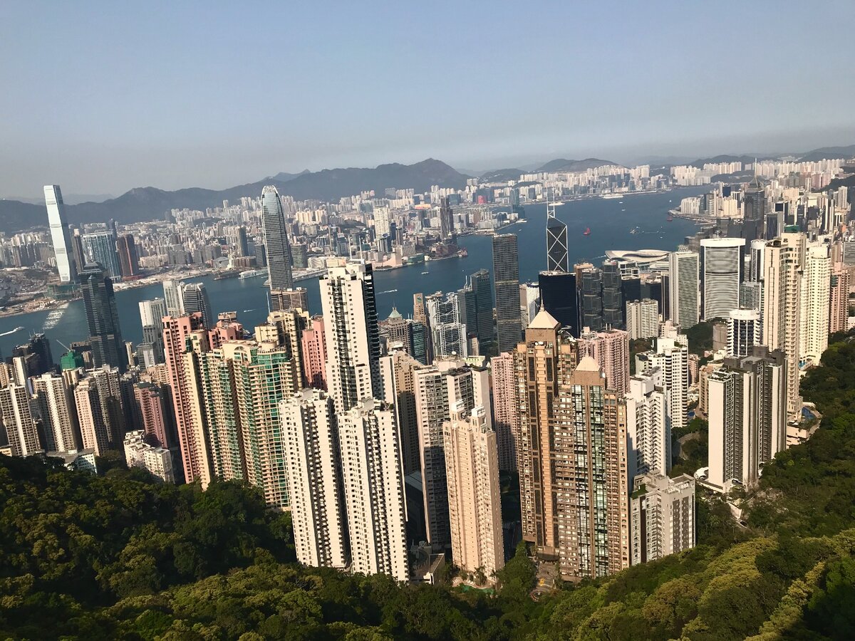 Вид на Гонконг с пика Виктория. Фото автора