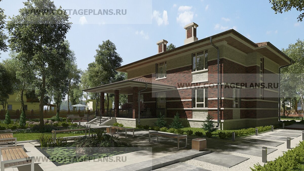 2-й и 3-й фасады дома. Источник фото: https://www.cottageplans.ru