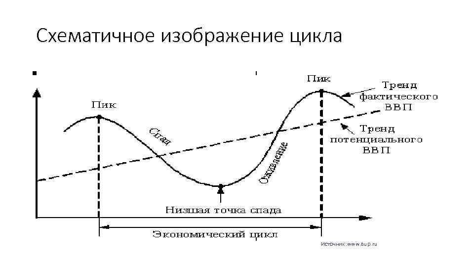 Отметьте на схеме фазы экономического цикла