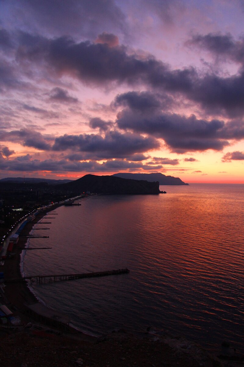 Заря. Зима. Судакская бухта