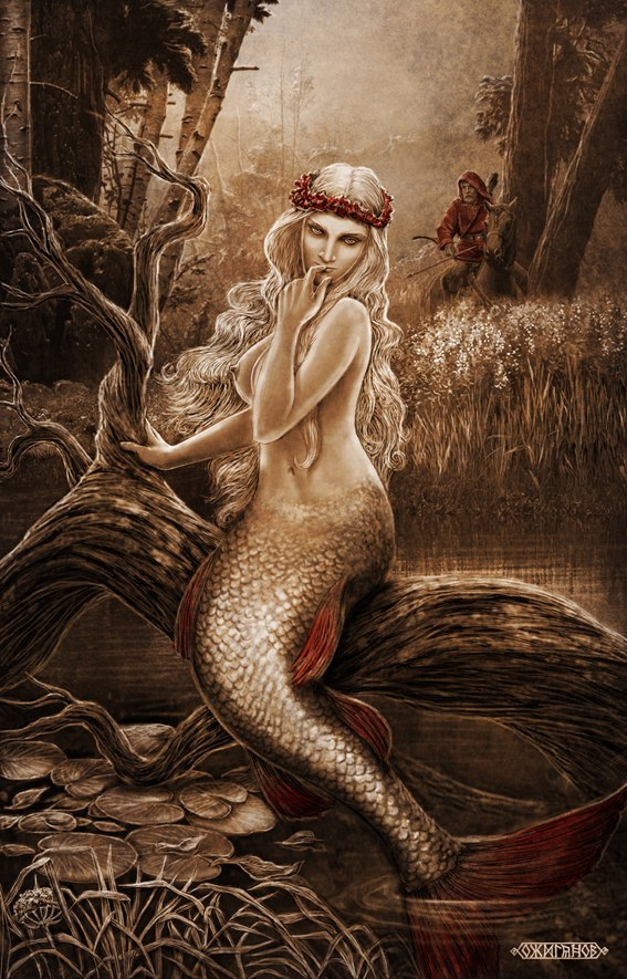 Русалка-персонаж славянской мифологии. Один из наиболее вариативных образов народной мистики: представления о русалке, бытующие на Русском Севере, в Поволжье, на Урале, в Западной Сибири, существенно отличаются от западнорусских и южнорусских. Считалось, что русалки опекали поля, леса и воды.