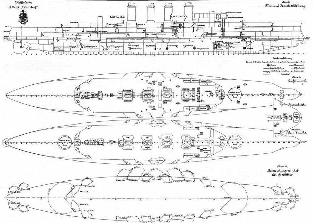Броненосный крейсер шарнхорст чертежи