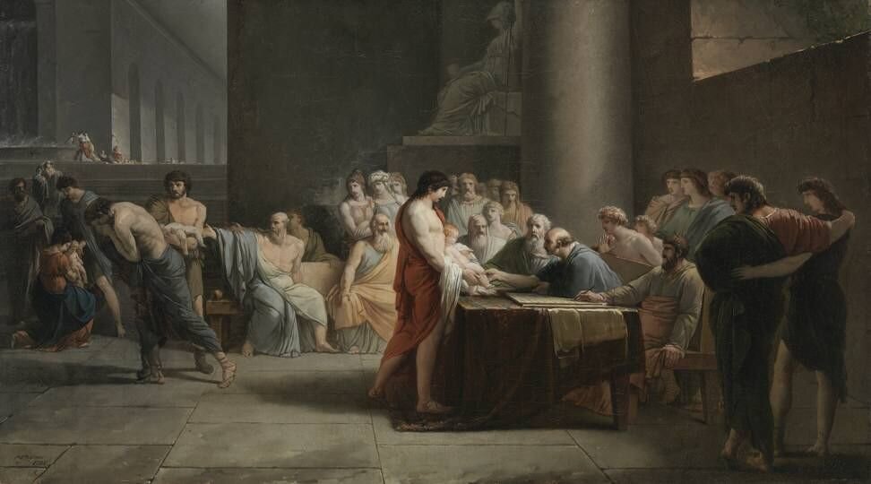 Жан-Пьер Сен-Урс. «Отбор детей в Спарте». 1785 г.