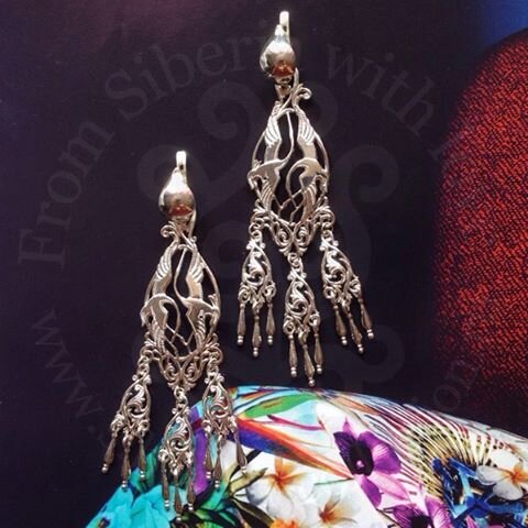 Серьги с журавлями, From Siberia with love (https://www.siberian-collection.ru)