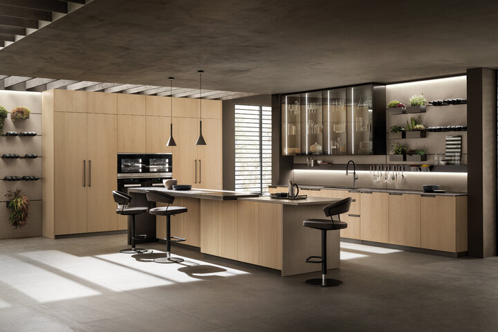 Кухня в светлом деревянном оформлении