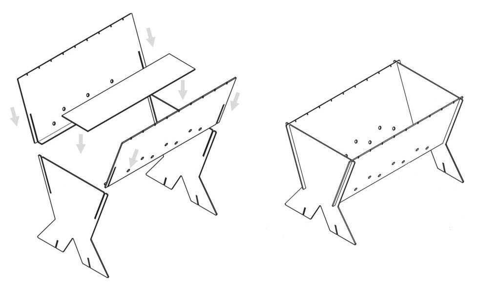 Складной мангал своими руками: чертежи, фото