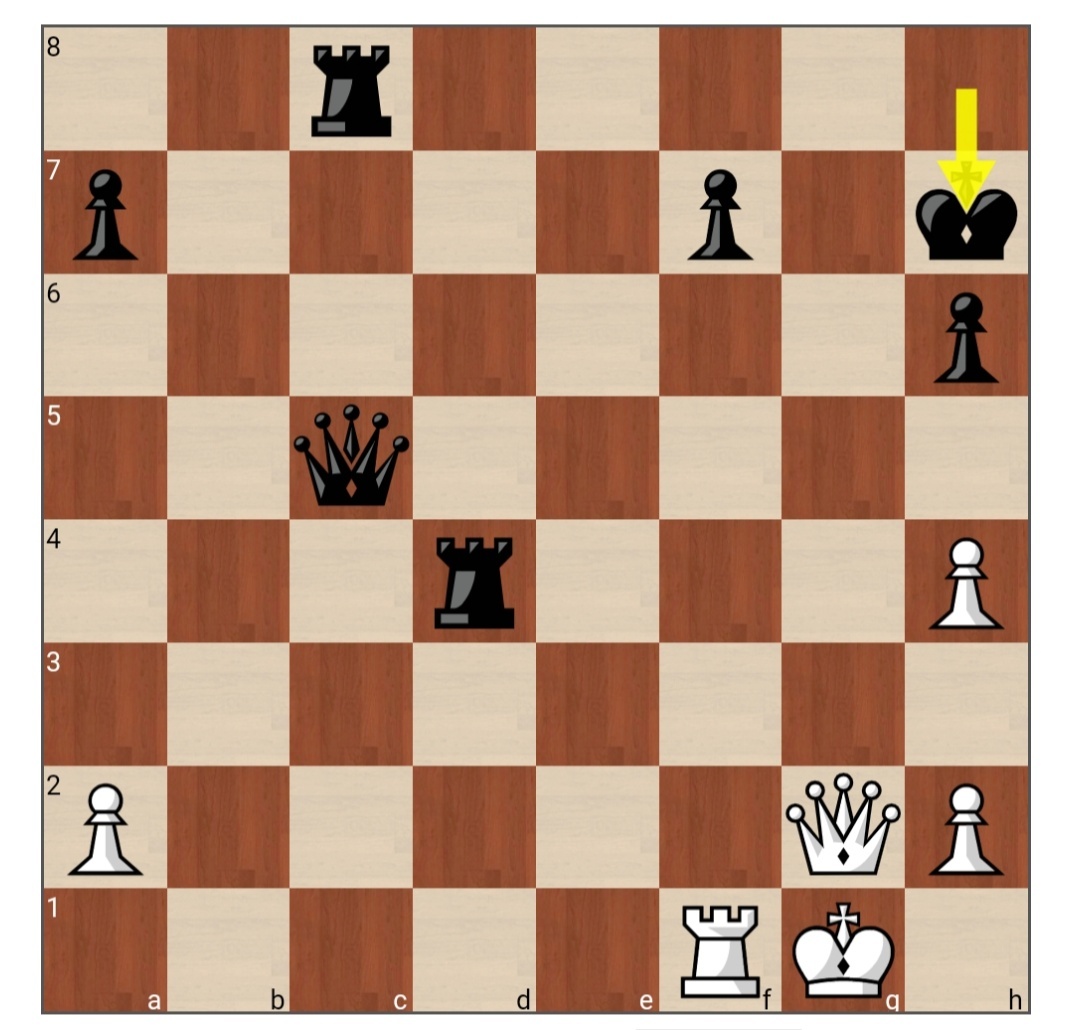 Король рубит принесённую в жертву ради мата ладью