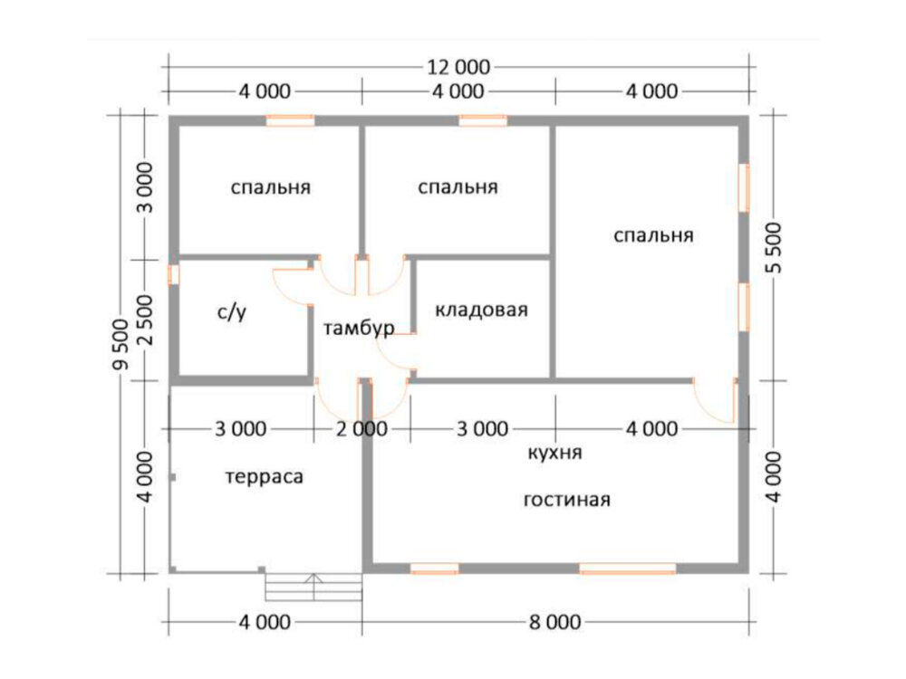 Проект дома 8х12 одноэтажный с отличной планировкой