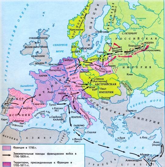 Наполеоновские войны карта