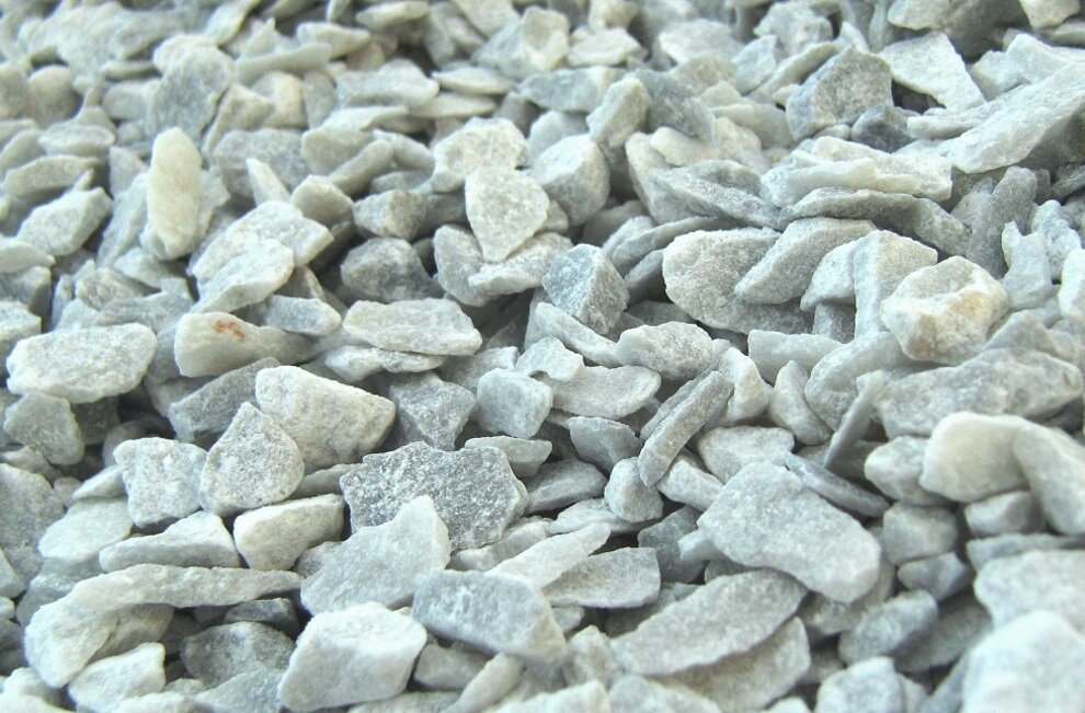 Мраморный щебень серо-голубого оттенка