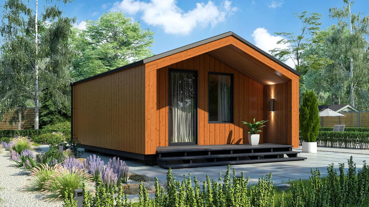 Модульный дом может быть компактным, как небольшая летняя дача. Фото ©EcoModule