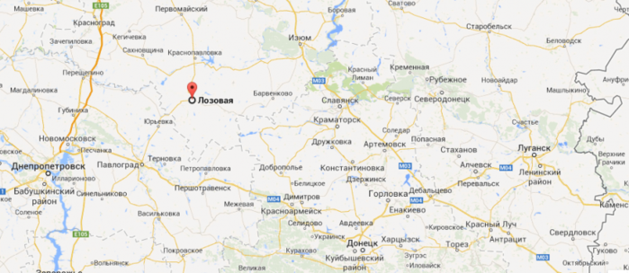 Лозовая на карте.   фото: картинки  яндекса. 