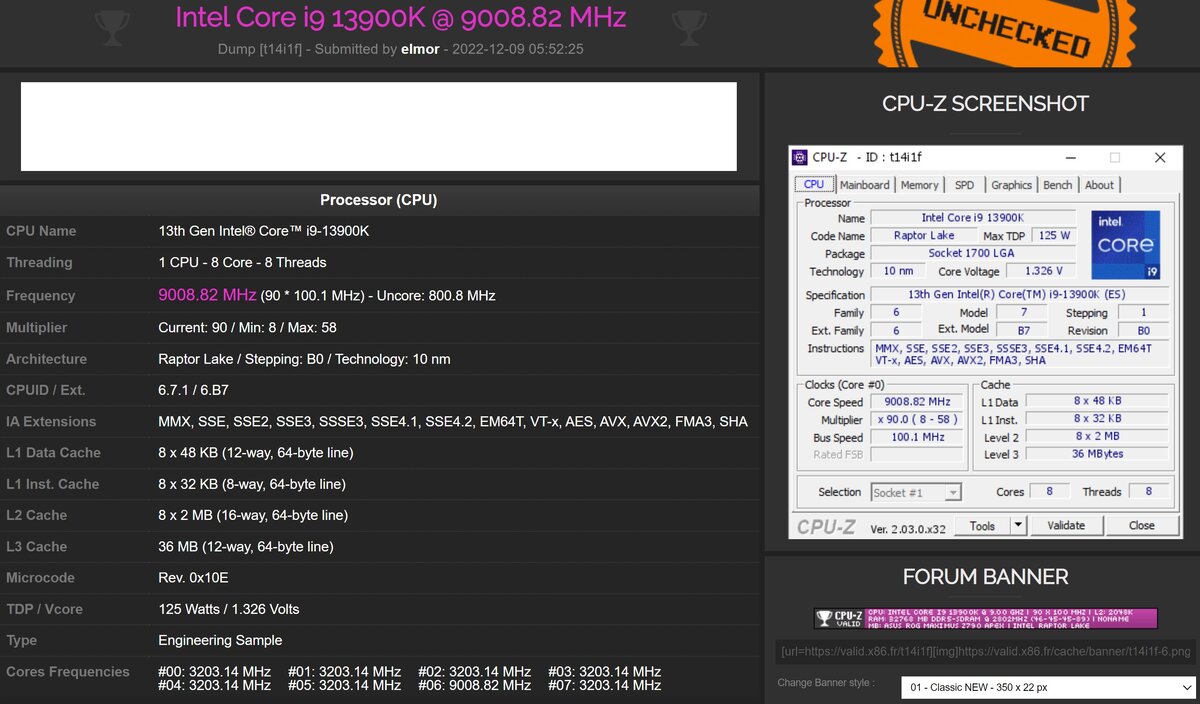    Новый мировой рекорд: Core i9-13900K пробил потолок в 9 ГГц