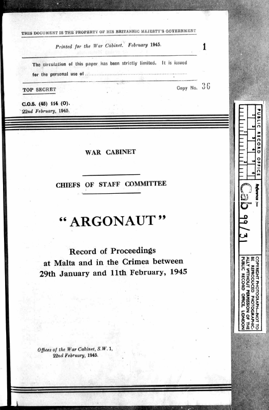 Британские фотокопии ялтинских документов