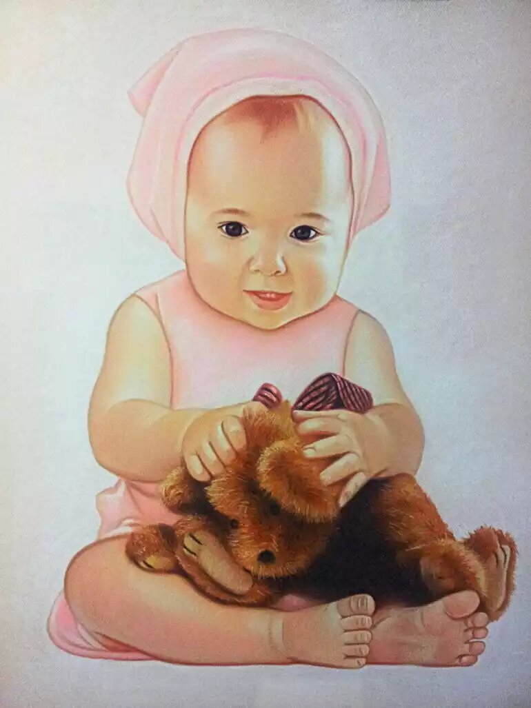 Портрет ребенка, выполненный пастелью