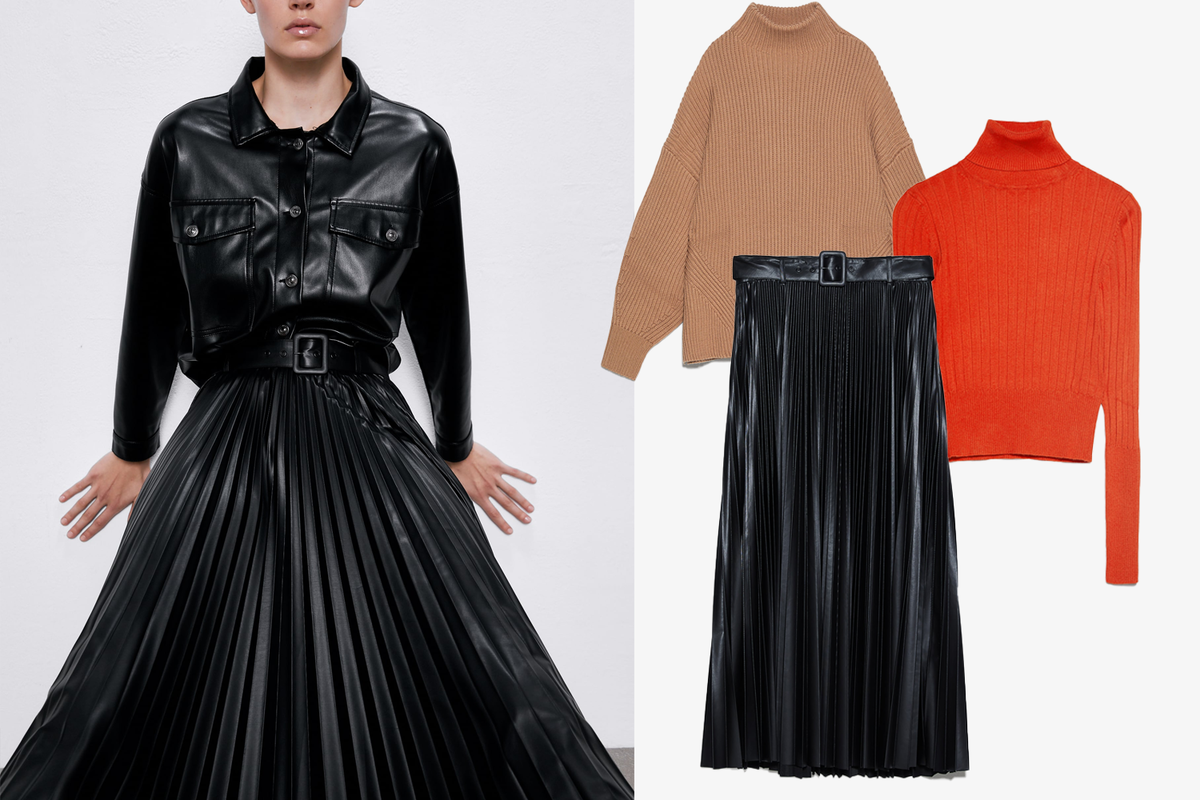 Кожаная юбка – must have для зимнего гардероба