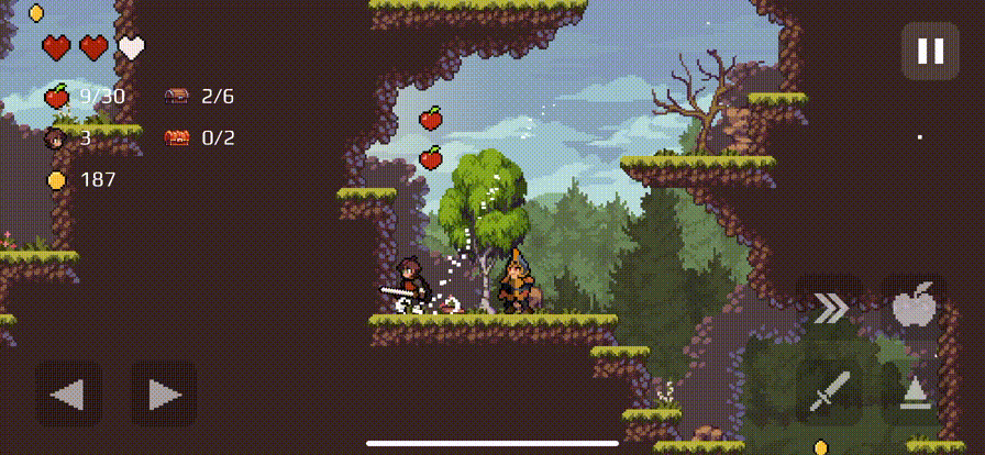Геймплей мобильной игры Apple Knight
