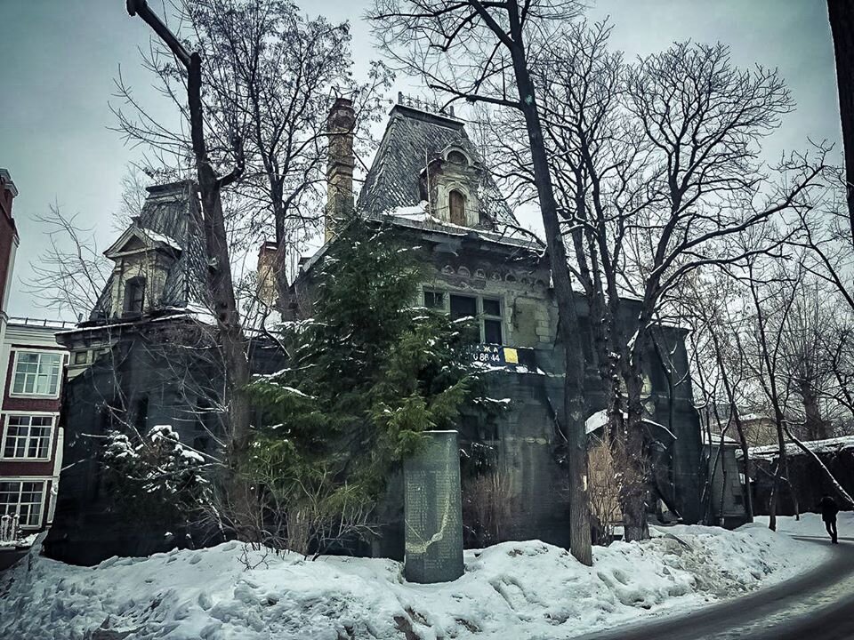 Это фото сделано в феврале 2019 года, с тех пор некогда роскошному особняку лучше не стало. 