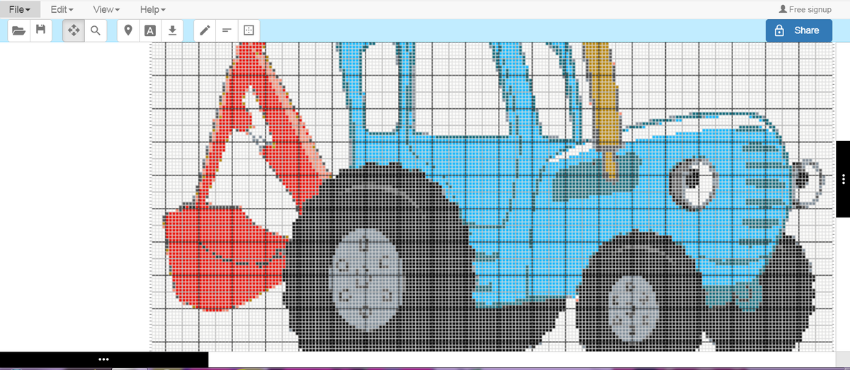 Синий трактор крючком схема и описание