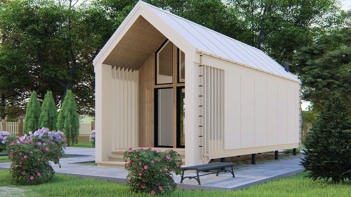 Проект дома в стиле барнхаус 34 м2 от ArtBarn.ru