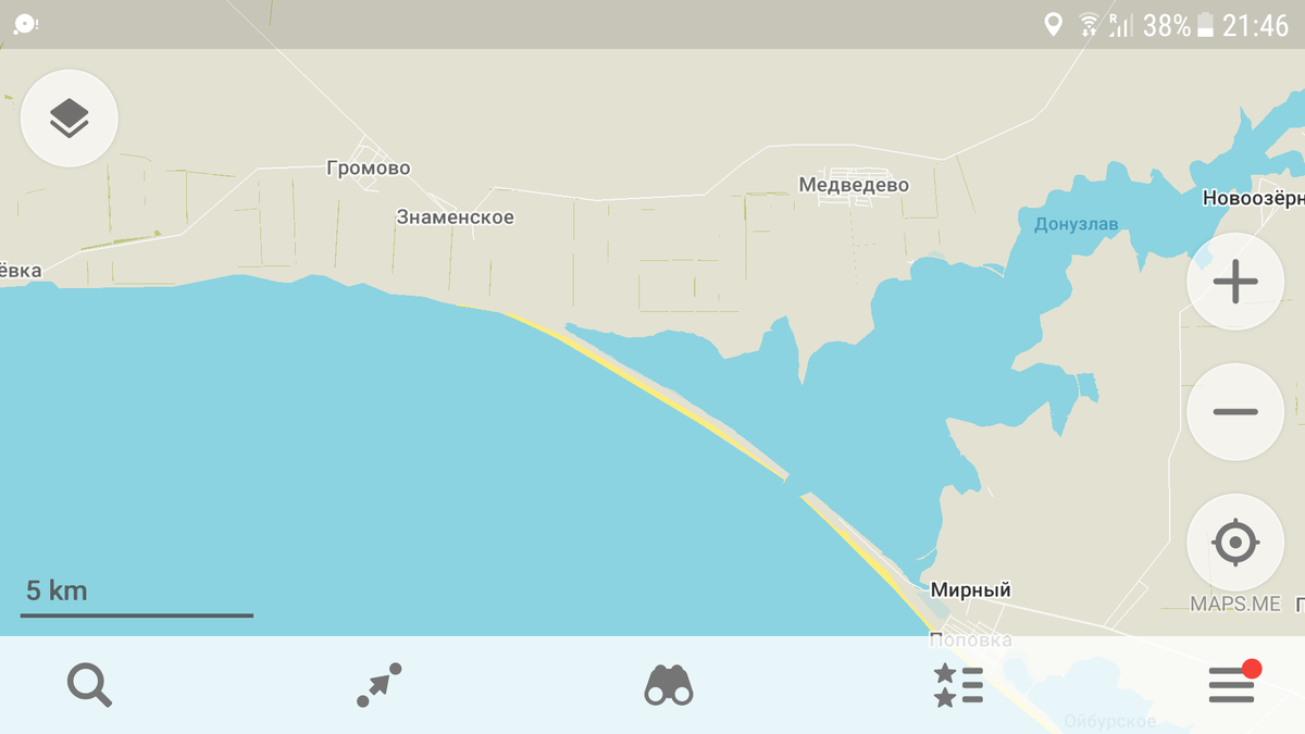 Скриншот расположения пляжа.