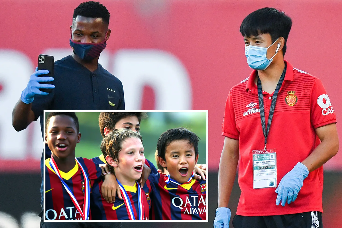 Ансу Фати и Таке Кубо, фото перед очной встречей Барселоны и Мальорки