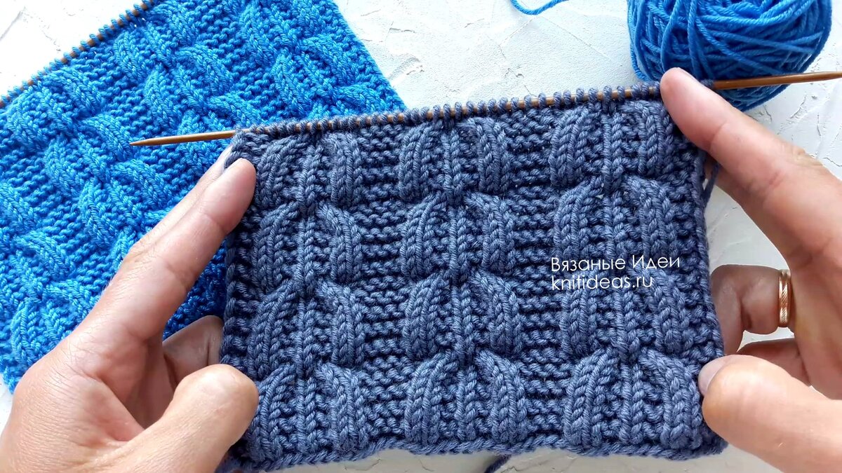 Красивый, объемный узор спицами!